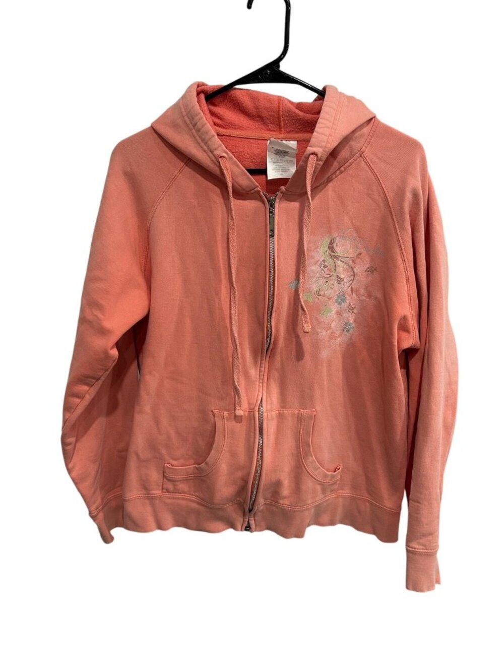 Perrin North Carolina Full Zip Long Sleeve Hoodie Jacket Coral Sz XL Fleece
